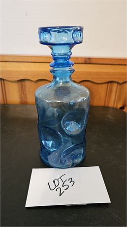 Empoli Thumb Print Blue Decanter With Stopper