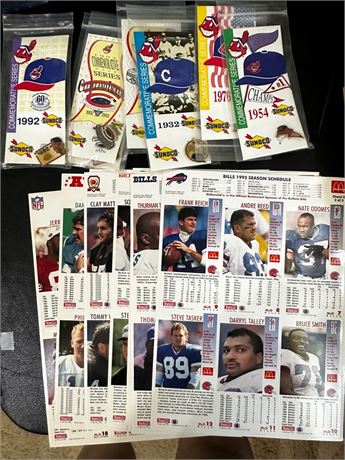 Vintage Mcdonald's Baseball Card Sheets, and Pins