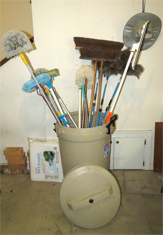 Garbage Can, Brooms, Dusters, etc