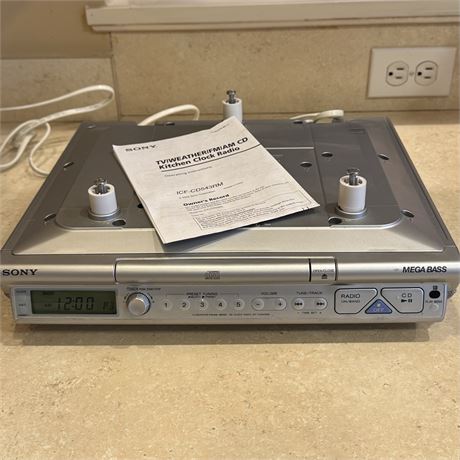 Sony ICF-CD543RM Space Saving Under Cabinet AM/FM/CD/Clock Radio