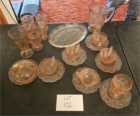 Vintage Mixed Pink Depression Glass- Jennette, Cambridge, Atlas & More