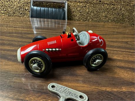 GERMAN Schuco Litho Tin Toy Car with Wind Up Key