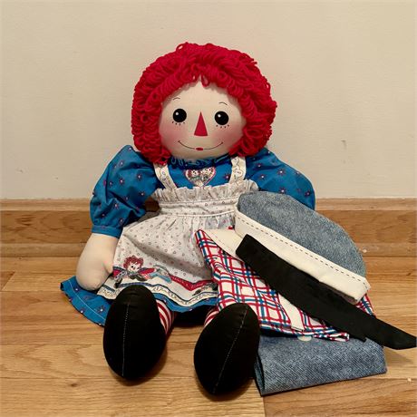 Adorable Handcrafted Raggedy Ann Doll w/ Extra Clothes