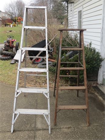 Aluminum Ladder,  Baur Wood Ladder