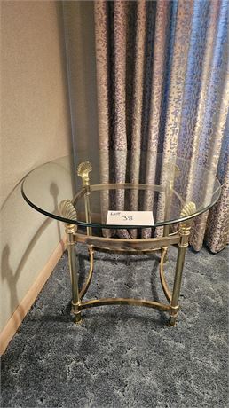 Brass & Glass End Table