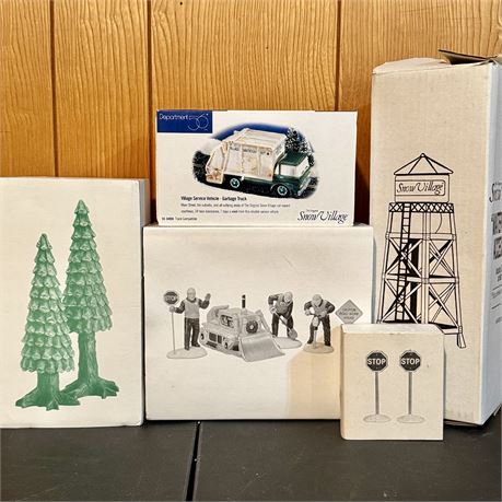Dept. 56 Snow Village Accessories - Water Tower, Pine Trees, Men at Work & More
