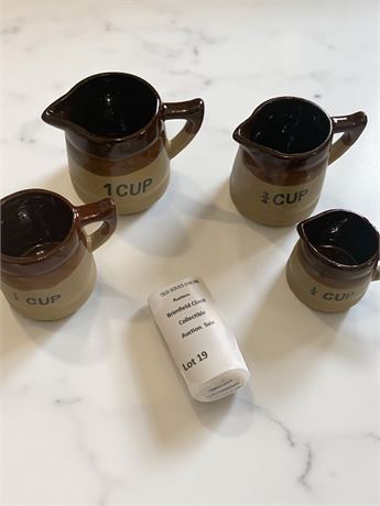 Stoneware Measuring Cup Jugs Lot of 4