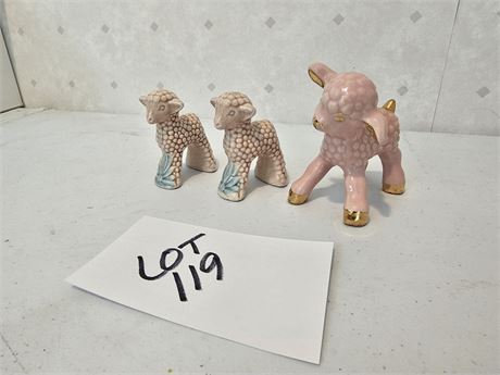 Vintage Ceramic Pink Sheep