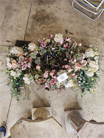 Extra Large Grapevine Pink Faux Floral Wreaths & Swags