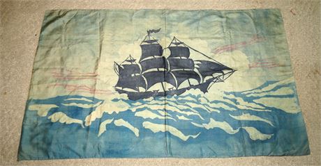 Vintage Cloth Ship Decor
