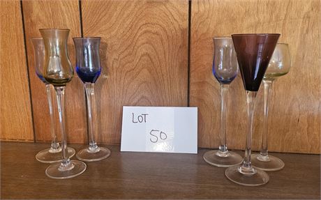 Mixed Color Stemmed Cherry Glasses