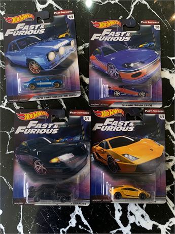 Hot Wheels Fast & Furious Premium Fast Imports Die Cast Car Lot of 4