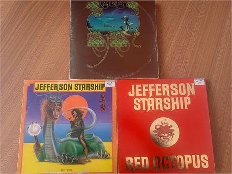 Record Album Lot of 3 - Jefferson Starship, Spitfire, Red Octopus, Dragon Fly