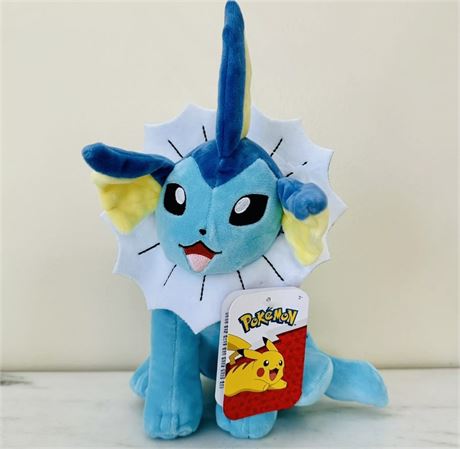 New Pokemon Vaporeon Plush Stuffed Animal 10" Jazwares