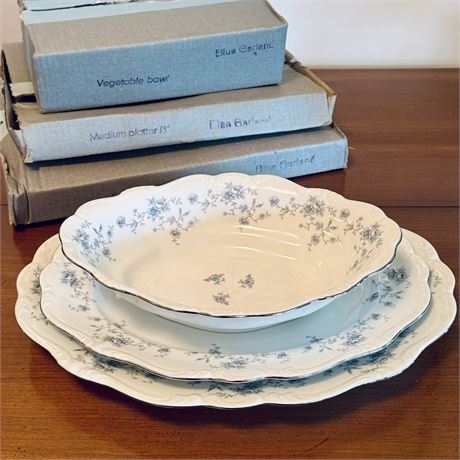 Johann Haviland Blue Garland Large/Medium Platters and Serving Bowl