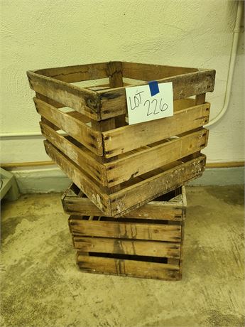 (2) Vintage Wood Crates