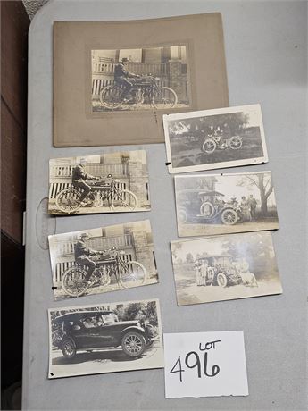 Early 1900's Imperial Motorcycle Photo / Car Photos & Postcard Photos