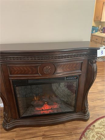 Dark Wood Fireplace Mantel Vent Free With Space Heater Model 33WM881