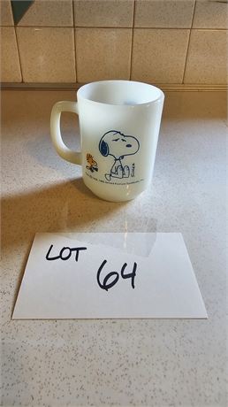 1965 Snoopy Fireking "D" Handle Mug