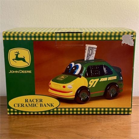 New John Deere Ceramic Racer Bank