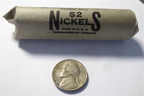BU 1960P Jefferson Nickels Roll