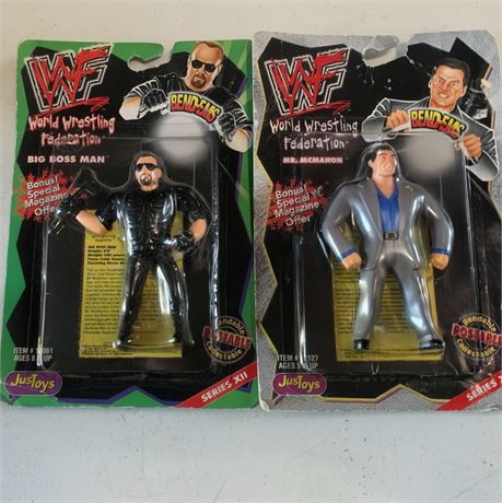 Just Toys WWF Bend-Ems Series XII Big Boss Man and Mr. McMahon Figures