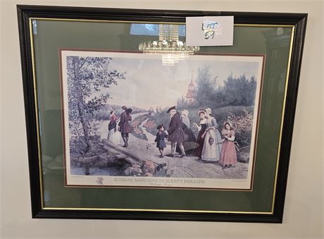 Jeannie Brownscombe "Sunday Morning Sleepy Hollow" Art Print