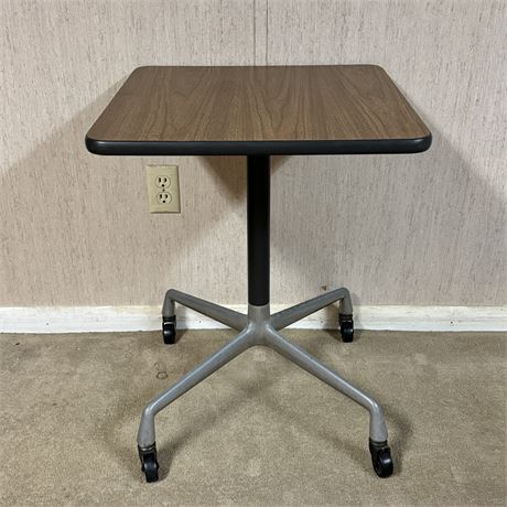 Eames Herman Miller Mid-Century Modern Rolling Side Table - 25"T x 20" x 20"