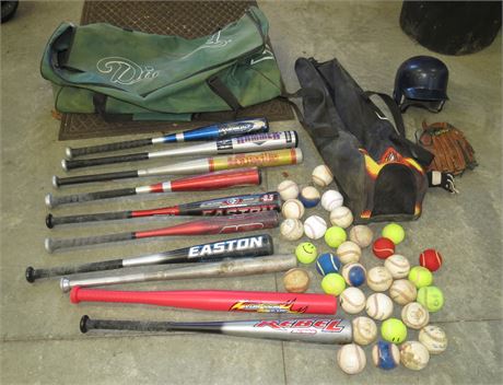 Baseball Bats, Balls, Bags, Etc