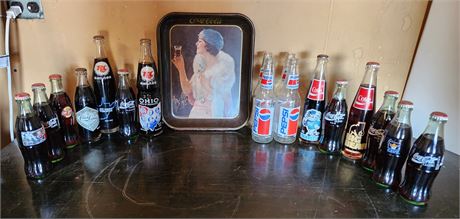 Pepsi, Coca Cola, RC Cola Bottles, Coca-Cola Tray