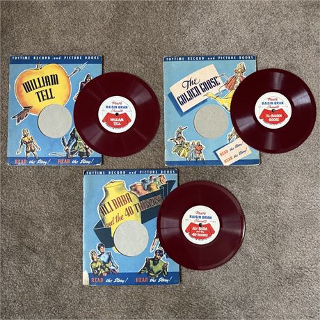 1940's Post's Raisin Bran Promos - Toytime Records & Picture Books, Lot of 3