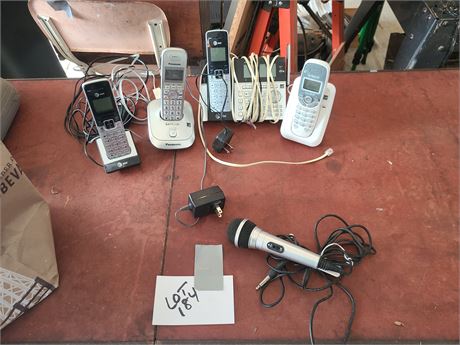 Mixed Cordless Phones & Microphone