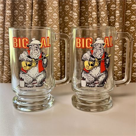 Pair of Walt Disney "Big Al" Glass Steins