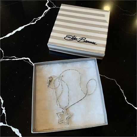 Elder-Beerman Silver Star Necklace W/Cubic Zirconia Stones