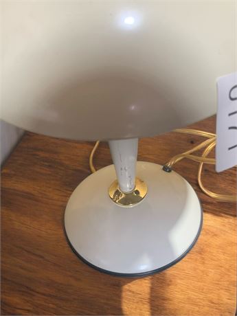 MCM Iconic White Table/Desk Featuring White Shade and Brass Accents