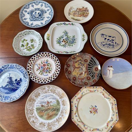 Wonderful Mixed Lot of Collector's Plates - Spode, Germany, Antique, USA, Etc.