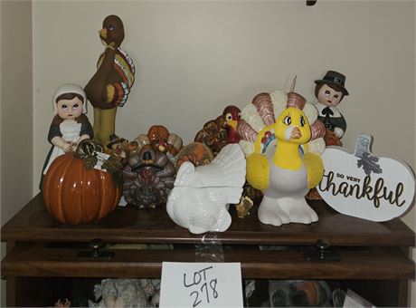 Mixed Fall/Thanksgiving Lot- Ceramics, Decor & More