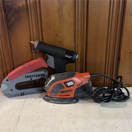 Craftsman Glue Gun, Stapler and Black & Decker Electric Sander