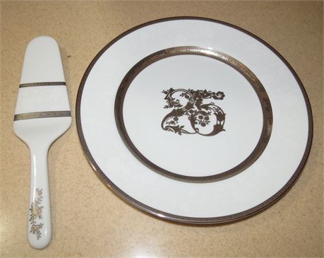 Mikasa 25th Anniversary Cake Plate & Server