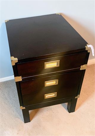 Campaign-Style Hotel Nightstand W/AC Charging Outlets & USB Ports