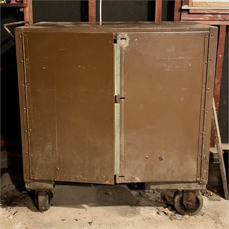 Old Steel Industrial Automotive Rolling Cabinet - 36"L x 38.5"T