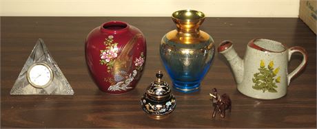 Mixed Lot: Vases, Clock, etc
