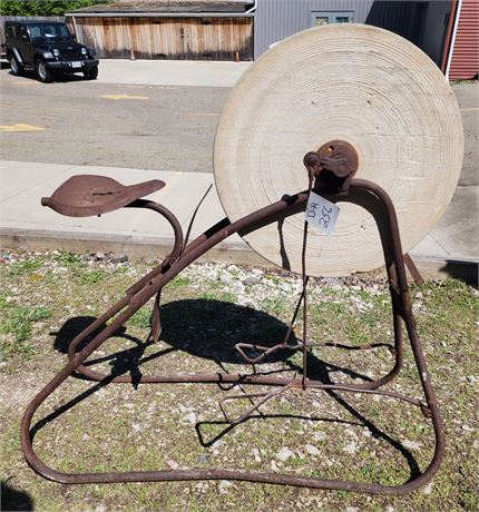 Vintage Peddle Operated 22" Grinding Wheel