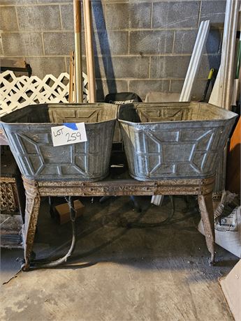 Galvanized Double Laundry Tubs with Stand