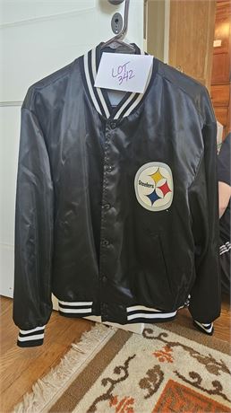 Steeler Swingster Size Large Satin Jacket