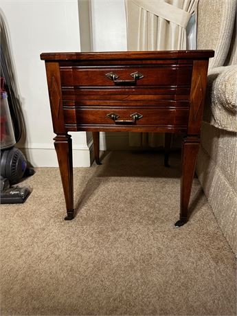 Leather Topped End Table