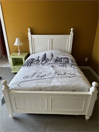 Young American White Full Size Bed with Trundle