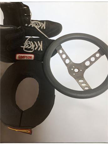 3-Spoke Steering Wheel, SFK Neck/Kart Collar, Simpson HIgh Top Racing Shoes