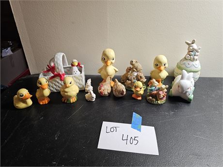 Mixed Easter Theme Figurine Lot - Different Sizes & Makers