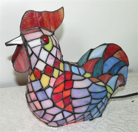 Tiffany Style Rooster Lamp